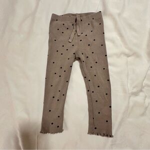 Zara Toddler Brown Polka Dot Ribbed Leggings 12-18M